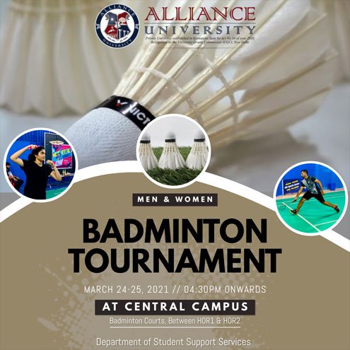 Alliance Badminton Tournament - 25 & 26 March, 2021