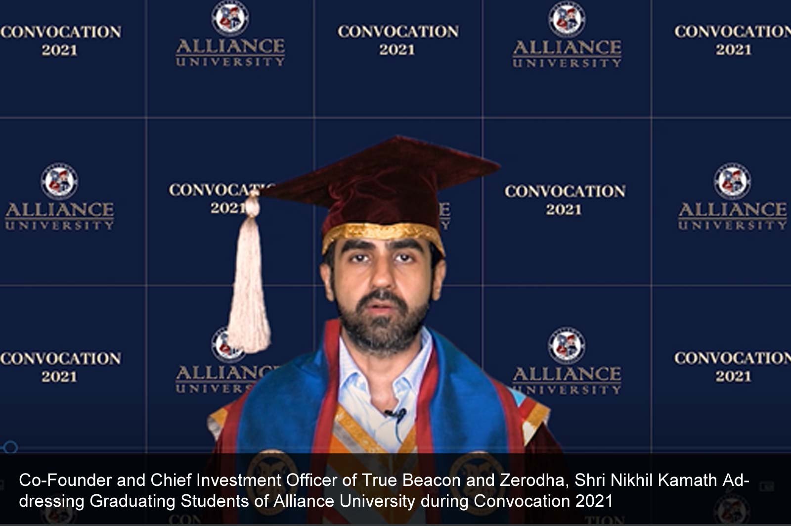 Co-Founder and Chief Investment Officer of True Beacon and Zerodha, Shri Nikhil Kamath, a Young and Dynamic Entrepreneur Addresses Graduating Students on Convocation 2021