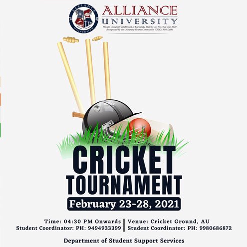 Cricket Tournament : 23rd – 28th February, 2021