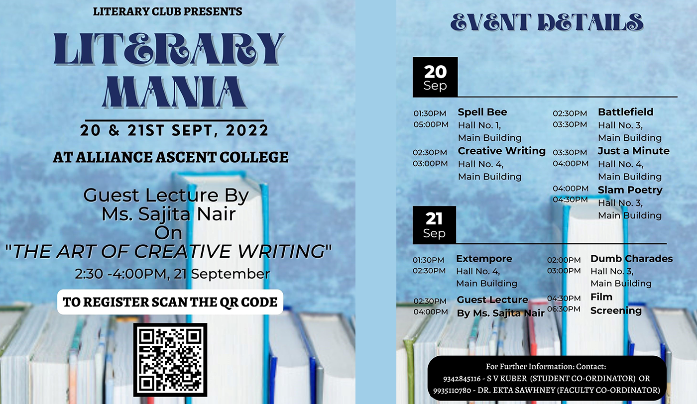 Alliance Ascent College to Conduct Literary Mania on September 20 and 21, 2022