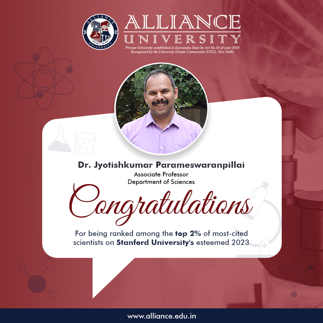 Recognizing Excellence: Dr. Jyotishkumar Parameswaranpillai's Inclusion in Stanford University's Top 2% Most Influential Scientists of 2023